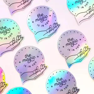 Adesivo holográfico de prata arco-íris resistente a UV, adesivo à prova de UV para etiquetas personalizadas e impressão 3D em PVC e vinil à prova d'água