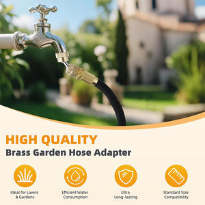 Adaptateur de <span class=keywords><strong>tuyau</strong></span> d'<span class=keywords><strong>arrosage</strong></span> en laiton de 3/4 pouce, 360 ° Connecteur femelle-femelle pivotant avec 2 rondelles, étanche aux intempéries - Product Image 4