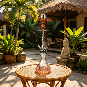 Chicha portable de luxe avec base en verre mat, ensemble de chicha en acier inoxydable de 65 cm, stylo chicha arabe pour bars et boîtes de nuit - Product Image 2