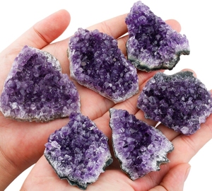 للبيع بالجملة بلورات عنقودية طبيعية عالية الجودة بنفسجية خشنة مشغولات يدوية لتزيين فنغشوي - Product Image 4