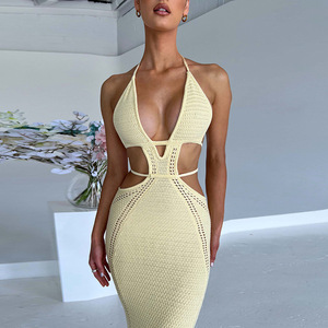 TKS Abito da Donna Stile Europeo <span class=keywords><strong>e</strong></span> Americano, Nuovo Modello Sexy con Scollatura Profonda <span class=keywords><strong>e</strong></span> Cuciture a Contrasto, Tendenza Street Style - Product Image 6