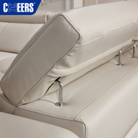 MANWAH CHEERS Zeitgenössisches Zero-Wall Elektrisches Relax-Sofa-Set Luxuriöse Echtleder-Wohnzimmer-Sofas
