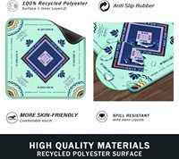 Tapis de Mahjong Américain Personnalisé Antidérapant et Anti-Bruit, Housse de Table de Jeu Portable pour Cartes de Poker et Jeux de Société avec Sac de Transport