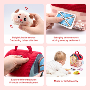 Juego de Juguetes Sensoriales de Animales de Granja Montessori con Almacenamiento en Forma de Granero, <span class=keywords><strong>Juguete</strong></span> de Desarrollo Temprano para Bebés de 6 a 18 Meses - Product Image 3