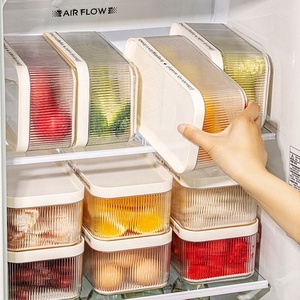 New Household <b>Kitchen</b> <b>Storage</b> Box Transparent Plastic Refrigerator Container <b>for</b> Food Classification Drainage - Product Image 2