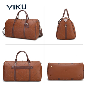 Sac de sport YIKU en cuir PU imperméable pour hommes, grande capacité, sac de voyage à fermeture éclair, logo personnalisable, style tendance, OEM ODM - Product Image 3