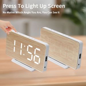 LDE นาฬิกาปลุกดิจิตอลปรับความสว่างได้, นาฬิกาปลุกคู่ตัวเลขขนาดใหญ่นาฬิกาปลุกบางเฉียบใช้งานง่ายพร้อมเอาต์พุต USB - Product Image 4