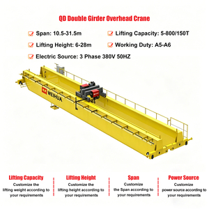 Grúa Puente de Doble Viga de Servicio Pesado QD de Fabricante Chino 5T 10T 20T 30T 50T 125T 20/5T Grúa EOT - Product Image 2