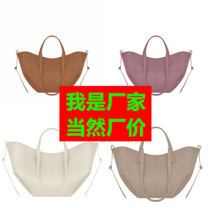 Polene Underarm Pleated Tote Bag Solid Color Fold Design Women's Leisure Travel Handbag Spring 2025 - Product Image 1