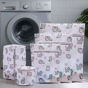 Bolsa de Lavandería con Estampado de Gatos, Venta al Por Mayor Directa de Fábrica, Bolsa de Malla de Gran Capacidad para Ropa y Lencería - Product Image 1