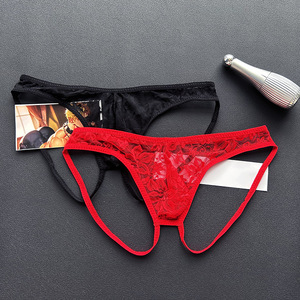 String transparent en dentelle pour homme, sous-vêtement double string en U, lingerie sexy taille basse séduisante 8879 - Product Image 2