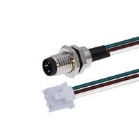 Conector Circular Personalizado Impermeable M8 IP67 de 3 Pines, Tipo A, para Montaje en Panel, Macho, Arnés de Cableado Plateado, Conector JST ZL ZLM8F4-S-M Niquelado
