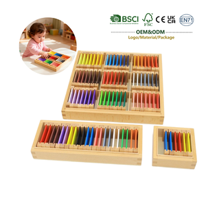 JET Montessori Aides sensorielles d'<span class=keywords><strong>apprentissage</strong></span> en bois Cartes de couleurs en bois Jeux éducatifs de correspondance des couleurs et de puzzle pour enfants - Product Image 1