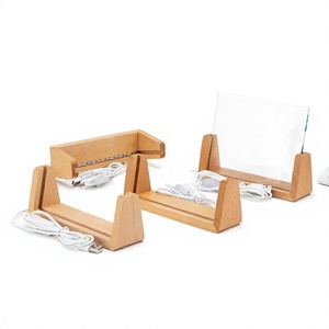 Modern U-Shaped Wooden LED Lamp Stand with DIY Assembly USB <b>Rechargeable</b> Dimmable Warm White <b>Light</b> - Product Image 5