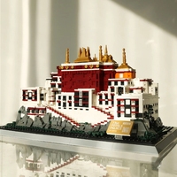 1464 pièces ville vue sur la rue briques de construction Potala palais Architecture blocs de construction jouet pour enfants Culture chinoise Style cadeau