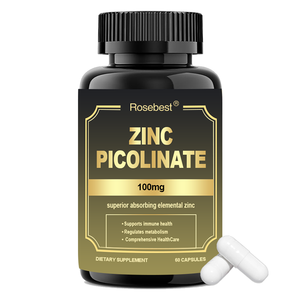 Cápsulas de Picolinato de Zinc de 100 mg, Suplemento Dietético a Granel, Fórmula Personalizable, Marca Privada, Certificación GMP, Rosebest - Product Image 1