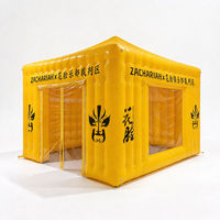 Tente publicitaire gonflable jaune en PVC, stand d'événement, abri d'exposition avec logo personnalisé, promotion extérieure