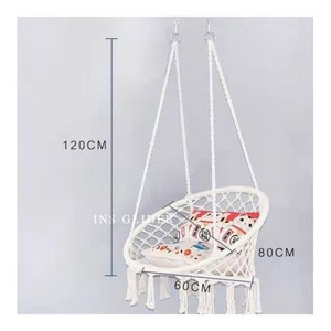 Ghế Xích Đu Dệt Kim Dây Thừng Tua Rua Macrame Võng Đồ Nội Thất Sân Vườn Boho Ghế Xích Đu - Product Image 4