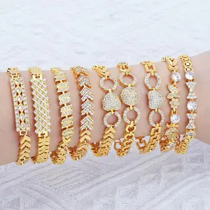 JINXIUXING Hot Sale New Design Gold / Silver Plated Multi Style With Cubic Zirconia Fashion Women Bracelet Jewelry