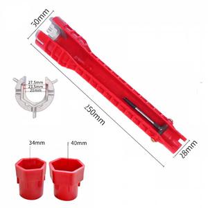 Clé de compteur d'eau réglable 17-29 pouces avec clé utilitaire 4 voies et clé de lavabo, ensemble d'outils de <span class=keywords><strong>plomberie</strong></span> multifonction 3 pièces <span class=keywords><strong>pour</strong></span> bricolage - Product Image 3