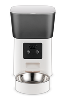 Distributeur intelligent de nourriture pour animaux de compagnie 5,5 L avec caméra 2MP, audio bidirectionnel, contrôle par application, double bac à nourriture, écran LCD, moniteur d'alimentation solide pour chats et chiens