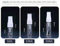 Flacon Pulvérisateur Pompe PET avec Étiquette et Impression de Logo Personnalisé, Brume Fine, 30ml 50ml 60ml 80ml 100ml 120ml 150ml