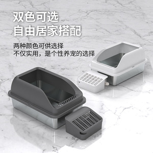 Stainless Steel Cat Litter <b>Box</b> <b>Large</b> Open Design Easy Clean For Cats - Product Image 5