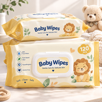 120 lingettes pour bébé hypoallergéniques, sans parfum, sans alcool, lingettes humides douces pour la peau sensible des nouveau-nés, en vrac