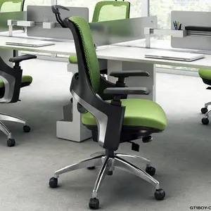 Silla ergonómica moderna para oficina, sillón de trabajo de malla con espalda media