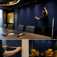 Panneau mural acoustique en feutre PET or marine, épaisseur personnalisée, panneau en fibre de polyester pour salle de réunion exécutive et salle de réunion