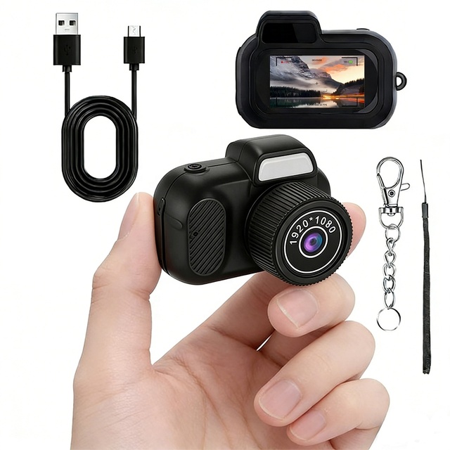 Y3000 Mini DV Camera 0.96" Screen Indoor/Outdoor Sport HD 1080p Portable Vintage CMOS Anti-shake Interchangeable Lens MicroSD