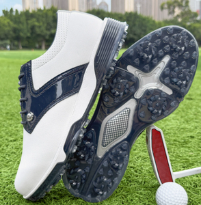 Zapatos de golf blancos para hombre, zapatillas con tacos fijos, antideslizantes, transpirables, calzado ligero para campo de golf - Product Image 5