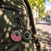 Porte-clés OEM en PVC souple, motif mini-plateau de musculation, gaufré 3D, souvenir fitness, motif donut camouflage, vente en gros en vrac, direct usine