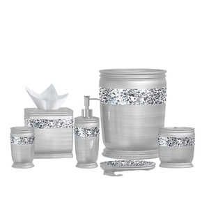 Hotel <strong>Bathroom</strong> <strong>Products</strong> Brown Polyresin <strong>Bathroom</strong> Accessory Set - Product Image 4