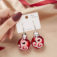 Pendientes de Gancho con Diseño de Estrella de Resina, Copo de Nieve y Lentejuelas Navideñas, Estilo Europeo Americano, Novedad de Moda para Comercio Exterior