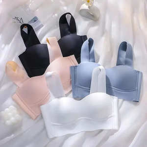 Sous-vêtements en soie glacée sans couture pour femmes, soutien-gorge push-up pour filles, sans armature, vente en gros - Product Image 1