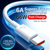Câble de charge rapide USB A vers Type C 6A pour téléphones Android, gaine TPE, cœur en cuivre épais, protection anti-tension renforcée