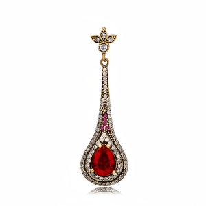 Pear Shape <b>Emerald</b> CZ Stone Authentic <b>Pendant</b> Charm Turkish Wholesale 925 Sterling Silver Jewelry - Product Image 2