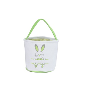 floral fabric storage bag boutique tote party bags cute best selling personalized baskets bunny kids happy easter