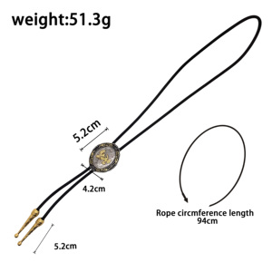 Collier Polo MY HQBL en Alliage Métallique Tête et Sabots de Cheval avec Cordon en <span class=keywords><strong>Cuir</strong></span>, Écologique, Style Décontracté et Tendance, Logo Personnalisable - Product Image 3