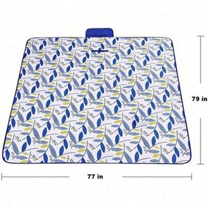 Green Foldable Picnic Camping <b>Blanket</b> Lightweight Durable Sand Proof Wipeable Waterproof Polyester PVC <b>Beach</b> Mat Tote Outdoor - Product Image 4