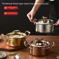 Yolecen 304 marmite gonflable en acier inoxydable classique maison utilisation commerciale self-service une personne Compatible cuisinière à Induction