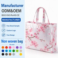 Sacs d'épicerie non tissés en gros à prix abordable, avec logo personnalisé imprimé, 80 g/m², se plient en pochette, réutilisables, écologiques, pour supermarché