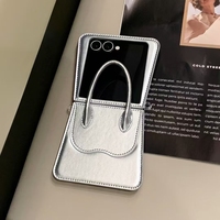 Étui de téléphone portable en cuir PU élégant et luxueux pour Samsung Galaxy Z Flip7/6/5, coque arrière antichoc pour Samsung