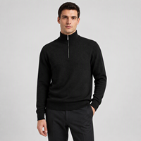 Pull d'hiver à col zippé avec logo personnalisé, pull décontracté chaud, pull-over, vente en gros