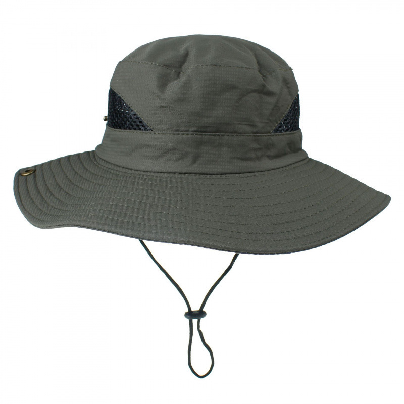 Sombrero de pescador con hebilla de plástico, color verde militar liso.