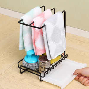 Jibaiju Dishcloth Rack Wall Mount <b>Sink</b> Drain Storage Kitchen Organizer Multi Function Countertop Use 6-7.9in Height - Product Image 4