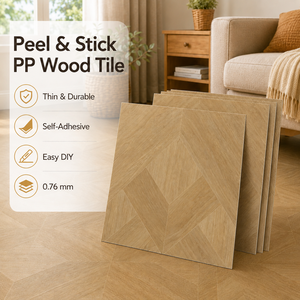 Loseta de Suelo de Madera PP Imitación Roble Claro, Autoadhesiva, Impermeable, para Pegar y Usar, Venta al Por Mayor - Product Image 1