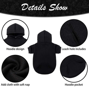 Basic Hond Hoodie Zachte En Warme Trui Hond Winterjas Koud Weer Kleding Klassieke Print Outdoor Wear Duurzame 1Pc/Opp Tas - Product Image 3