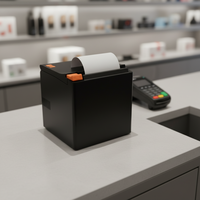 Imprimante thermique de reçus POS 80 mm avec coupe-papier automatique et tiroir-caisse, machine d'impression de factures sans fil Bluetooth USB LAN